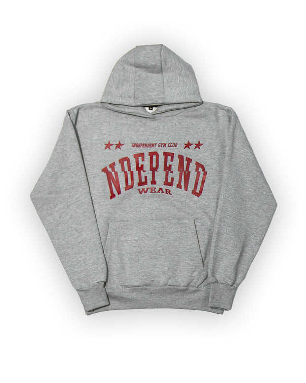 Hoodie Overside Premium Nera Grigia/Rossa